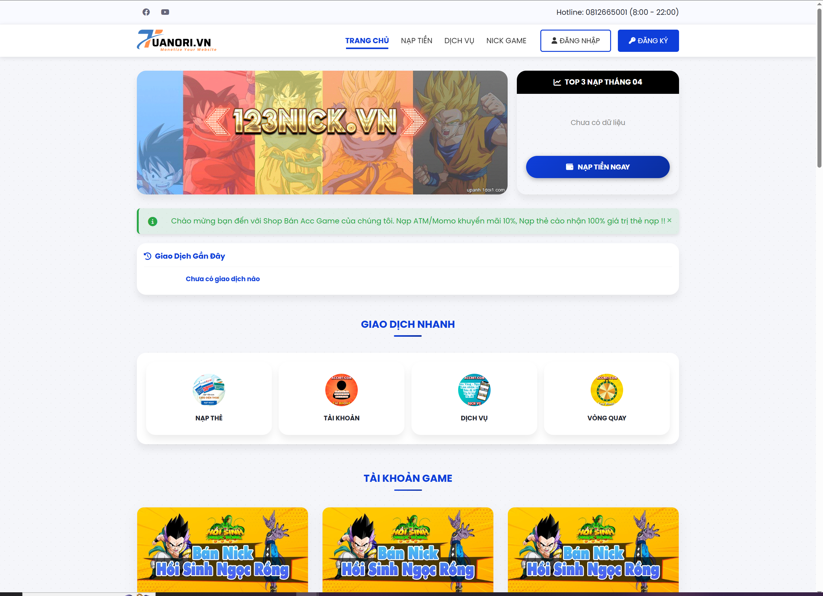 SHOP BÁN ACC GAME VIP