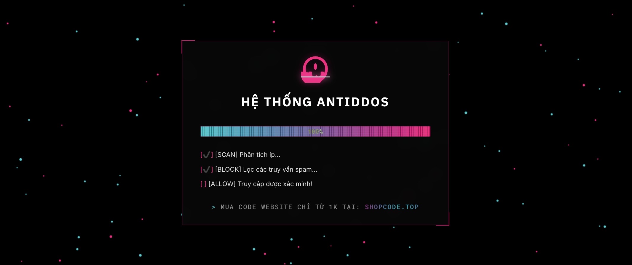 Code antiddos tăng hiệu ứng làm đẹp website - Có captcha