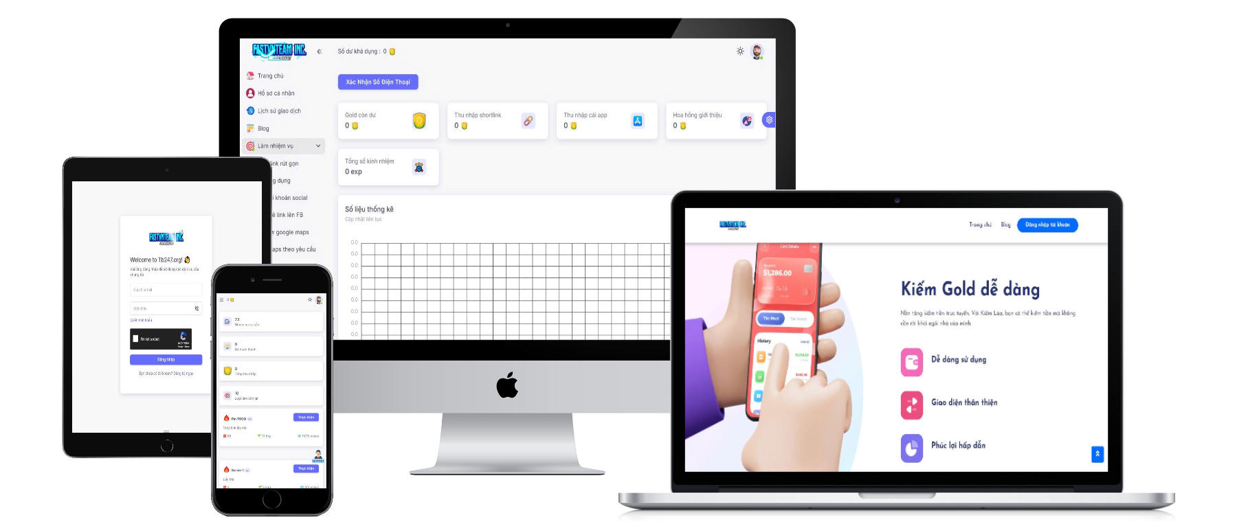 Mã nguồn làm nhiệm vụ kiếm tiền Cr SuncodeVn