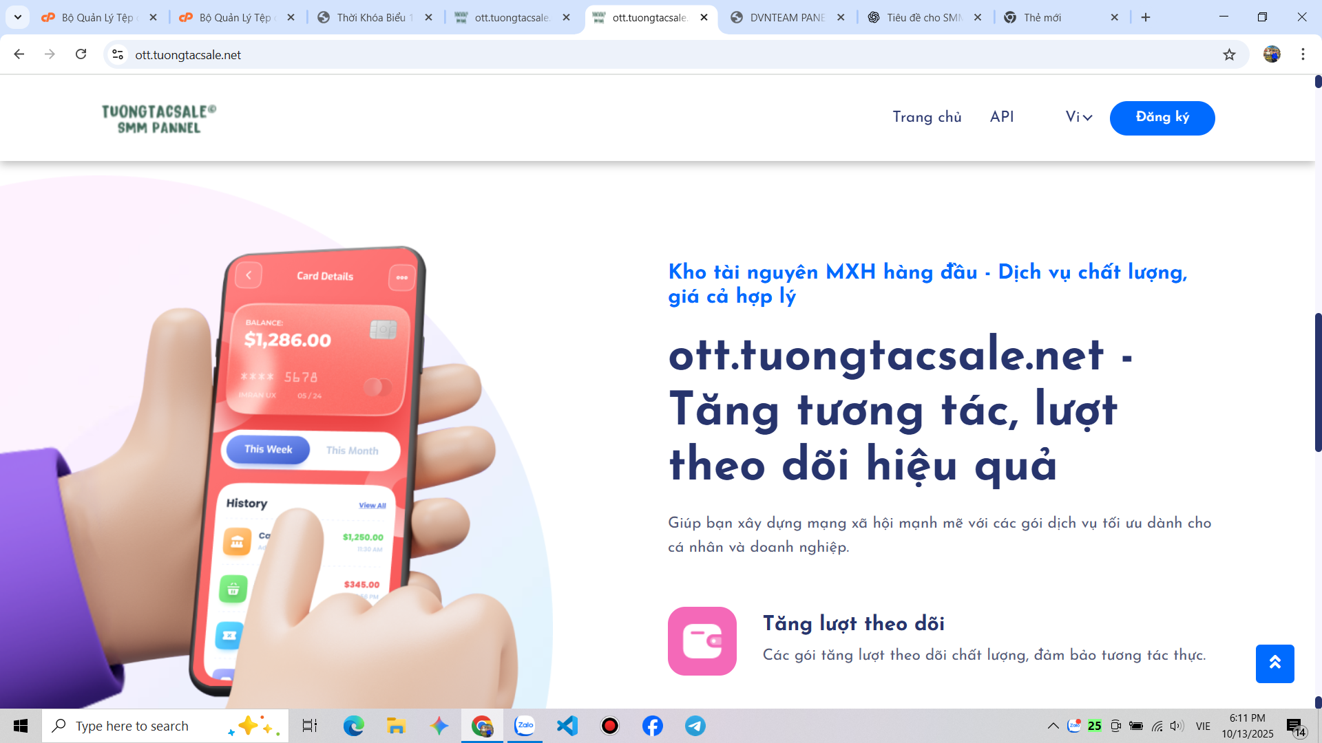 SMMPanel Enterprise — Quản lý đơn hàng 1 click, hiển thị số dư nguồn API