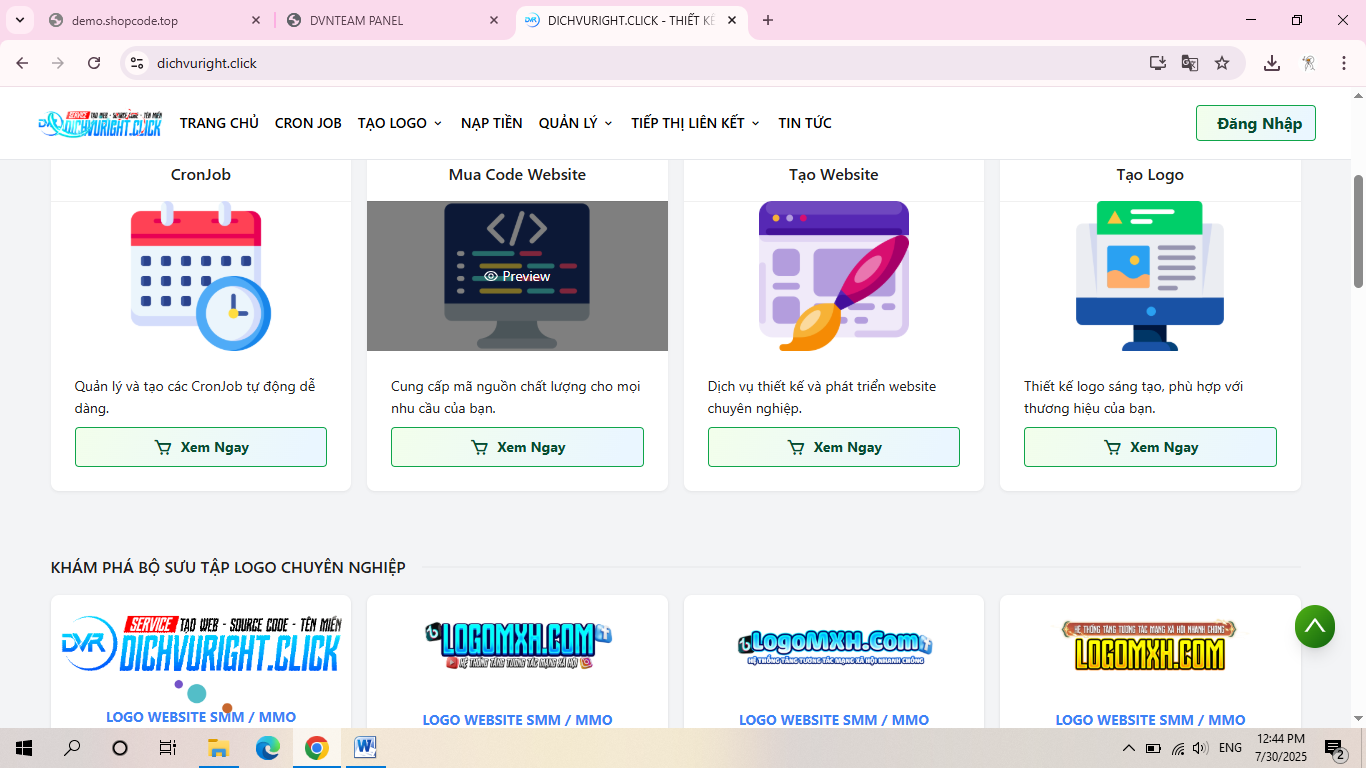 CODE BÁN MÃ NGUỒN, TÊN MIỀN, CRON, LOGO Siêu Xịn